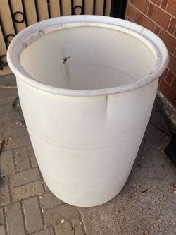 Large White Plastic Barrel bucket containers