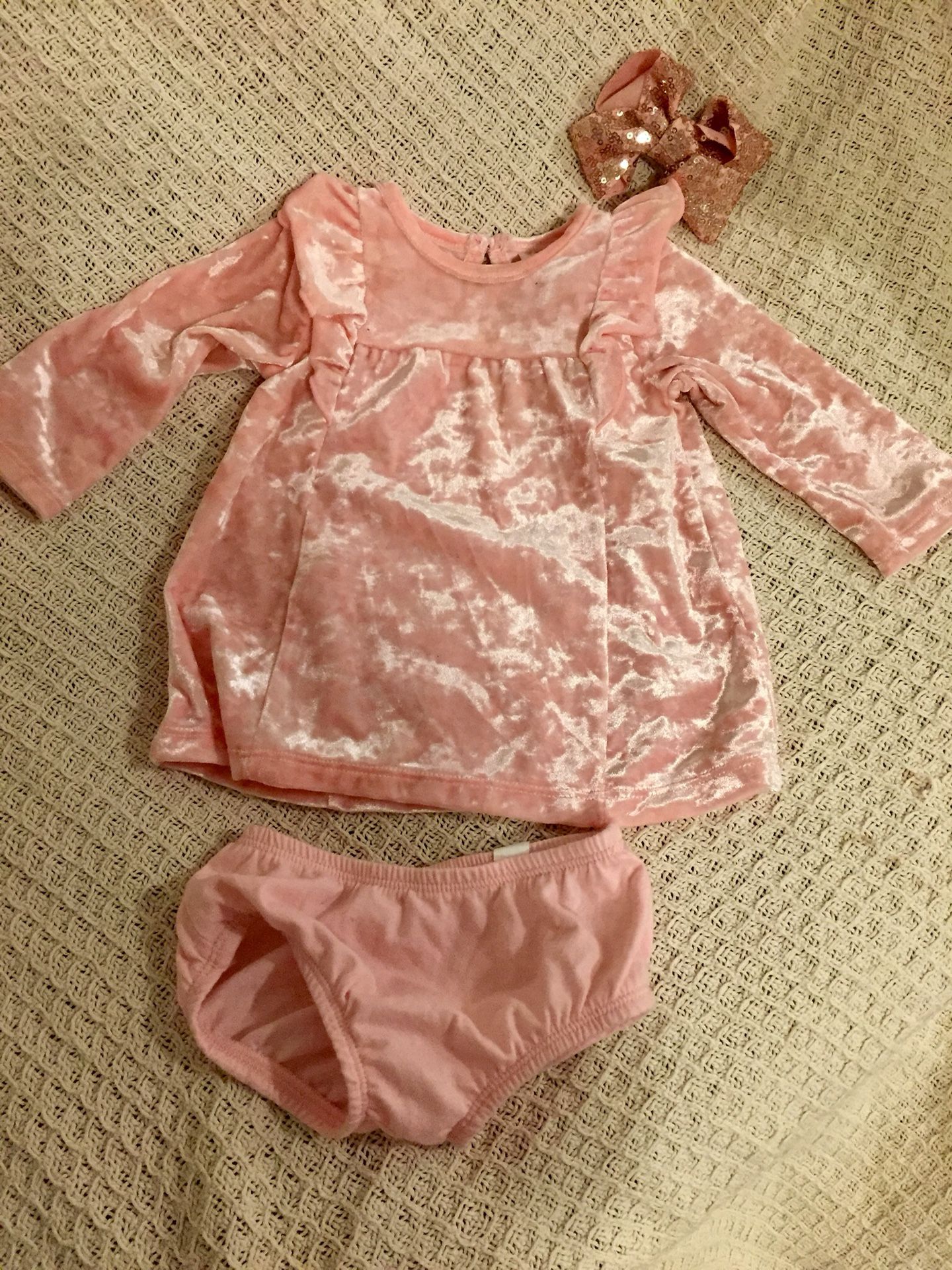 NWOT 0 - 3 m Healthtex Pink Velvet Dress
