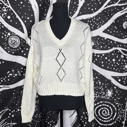 Miami Ivory V-Neck Sweater