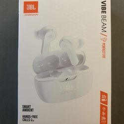 JBL Vibe Beam True Wireless Headphones White (Brand New never Opened) 