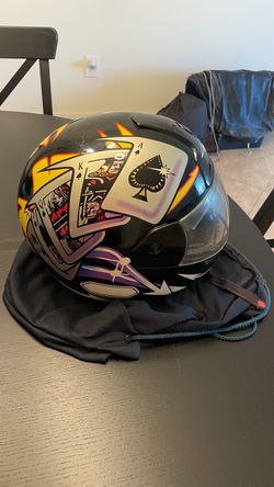 Full-Face Motorcycle Helmet Playing Cards Graphic Size M