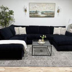 Black Living Spaces Sectional Couch  - Delivery Available 