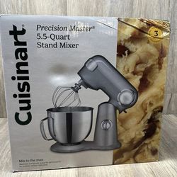 NEW Cuisinart Precision Master 5.5 Qt Stand Mixer – Brushed Chrome 12-Speed