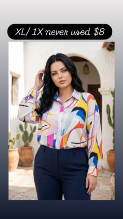 Colorful button down blouse