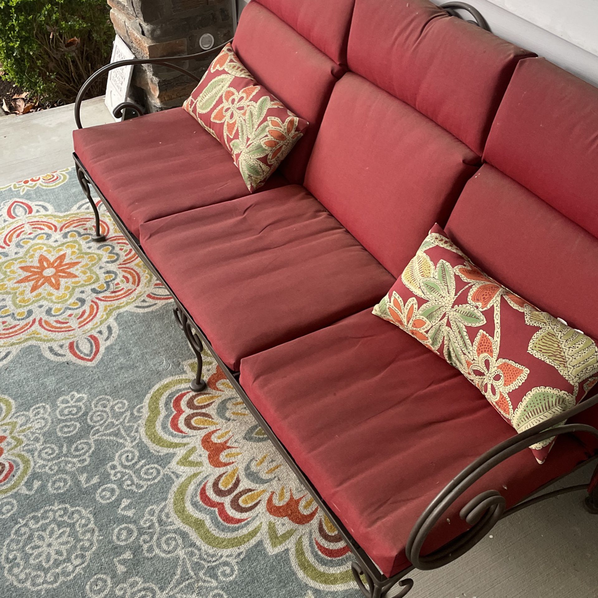 Iron Patio Furniture  Cushions Included 