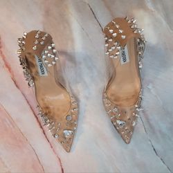 Steve Madden Clear Spiked Heels 7.5M