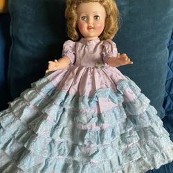 Vintage Shirley Temple Doll With Gown& Pantaloons