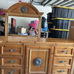 Dresser With Mirror And Two Night Stands