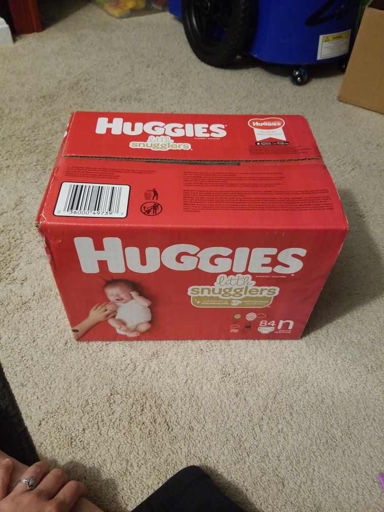 Brand New Unopened Box Of Huggies Newborn Diapers