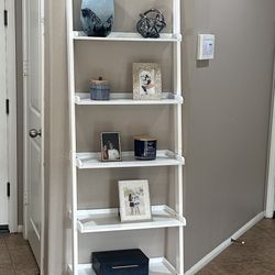 White Ladder Shelf Decor