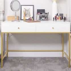 White And Gold Desk