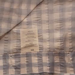 Shower Curtain Blue And White Checker