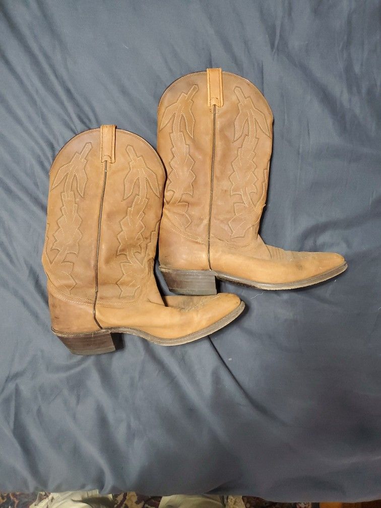 Vintage Dan Post Marlboro Cowboy Boots Size 10.5