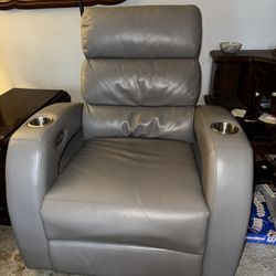 Gray Leather Power Recliners
