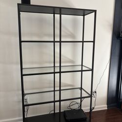 Metal and Glass Shelving Unit $75