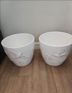 Hummingbird Planter Pots Set of 2
