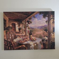 Painting Of Italian Vineyard View