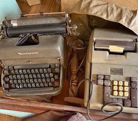 Vintage Remington Typewriter post WWII and Adding Machine