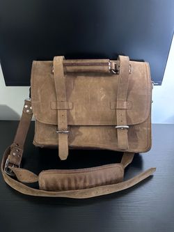 Vagabond Traveler Heavy Duty Cowhide Leather Messenger Bag Briefcase Satchel VTG