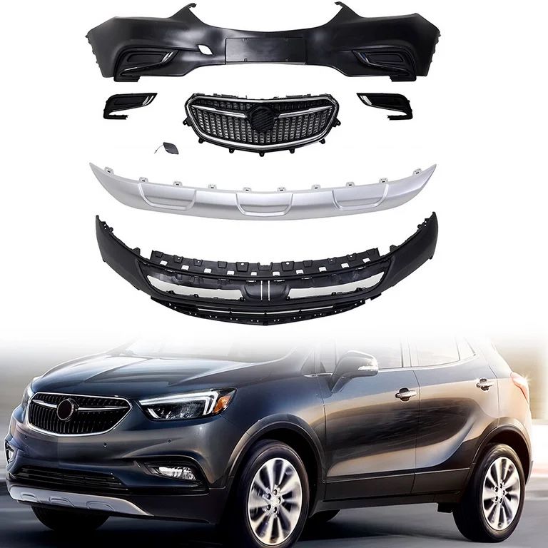 Replacement Front Bumper Cover Upper Grille Grill Set For 2017-2023 Buick Encore