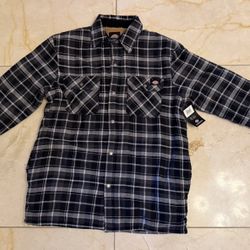 NWT Dickie’s Men’s Flannel Jacket with Sherpa Lining Size Medium