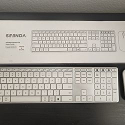 Seenda White And Silver Wireless Keyboard And Mouse 