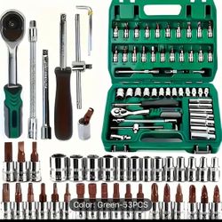 High-end Professional 53pcs Tool Set, Auto/bicycle Repair Machinery Kit