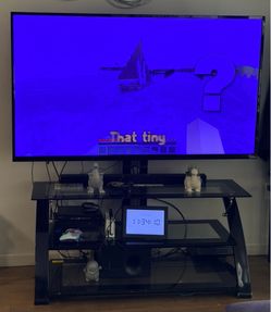 Vizio 65in TV &  Glass stand
