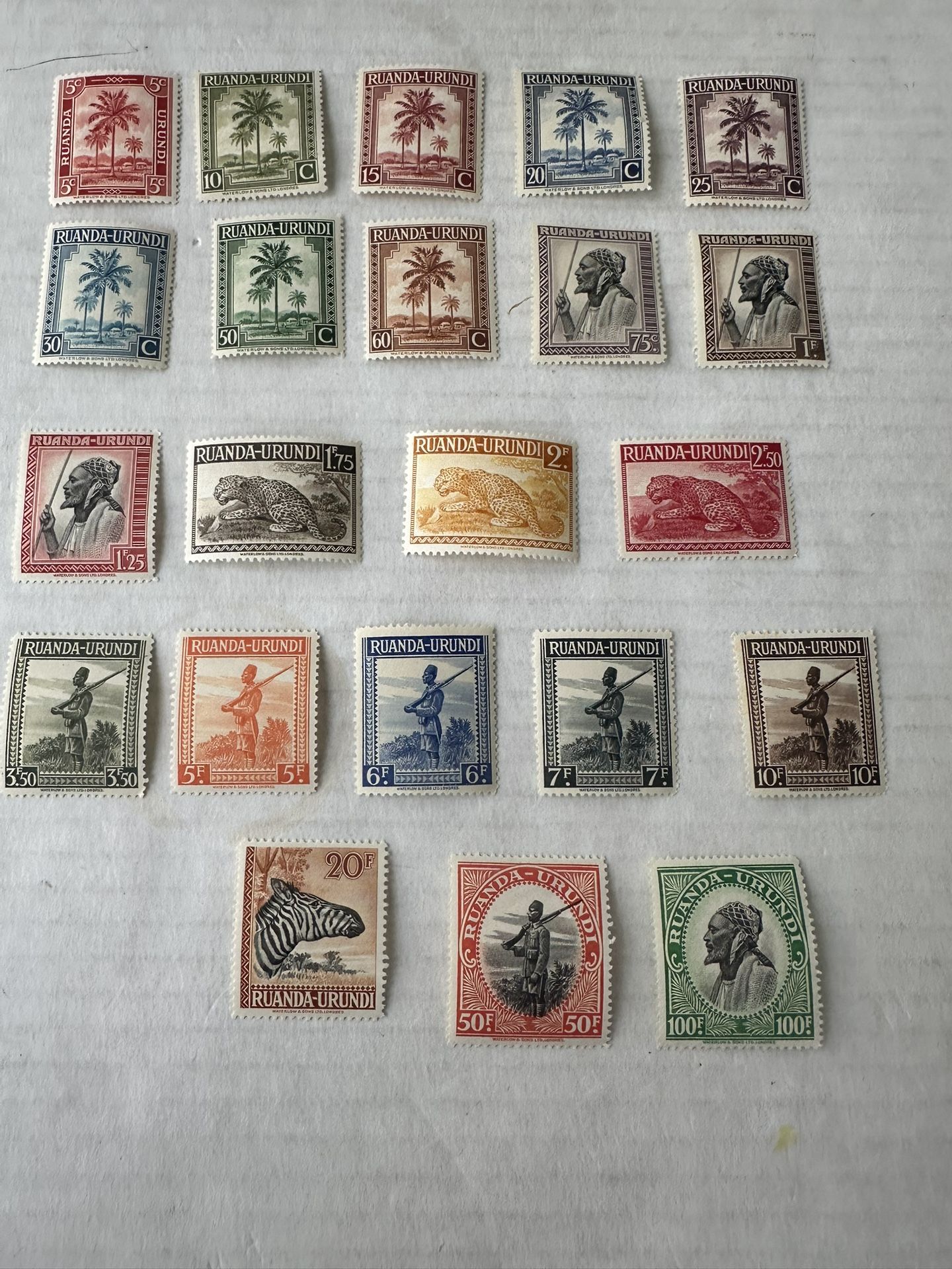 Ruanda Urundi Complete Set 1942 126-147 Mint No Hinge Stamps