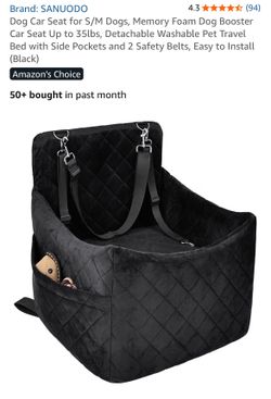 SANUODO Memory Foam Dog Car Seat for Small to Medium Sized Dogs