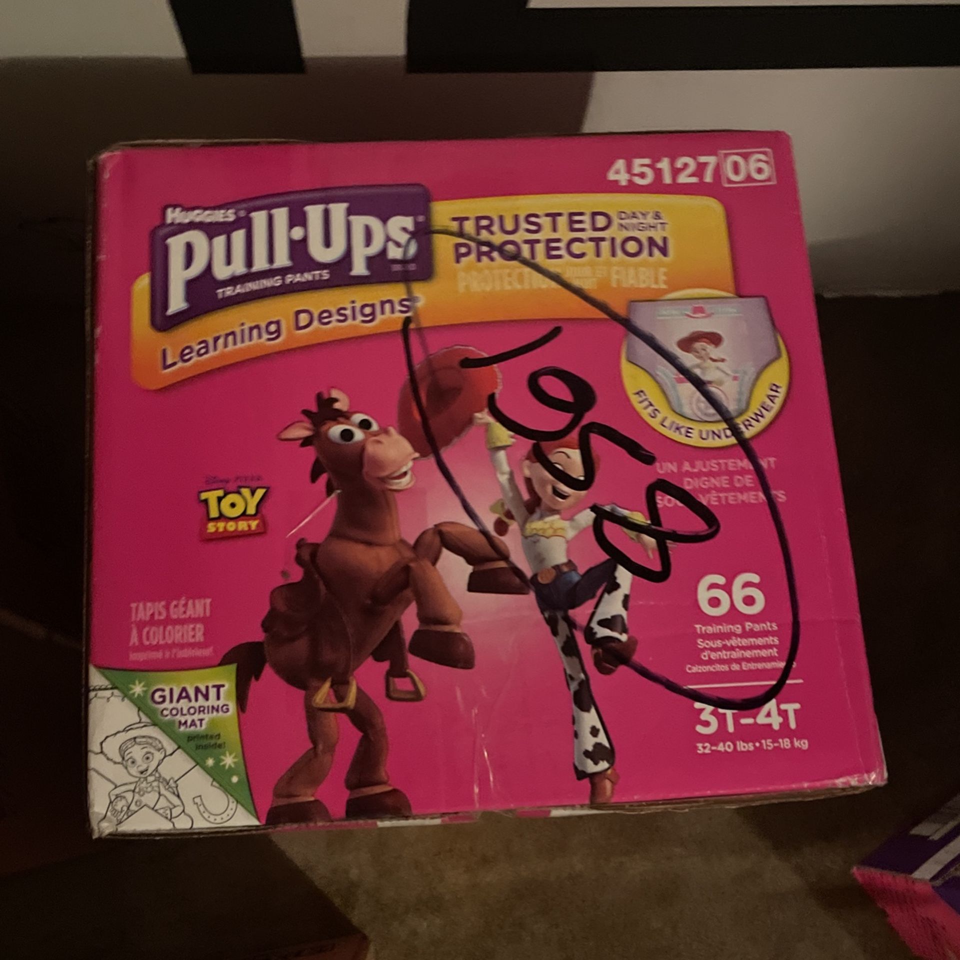 Pull Ups 3t-4t 1 Box 66 Ct