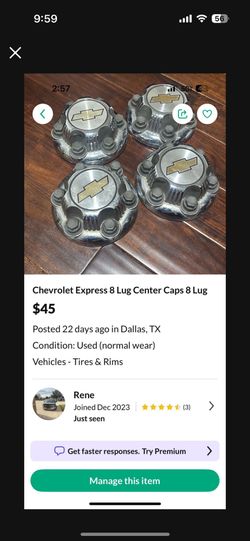 Chevrolet 8 Lug Center Caps