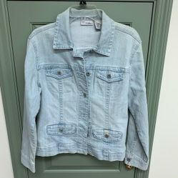 Chico’s Platinum Faded Jean Jacket - Women's Size 1