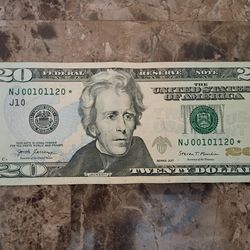 $20 rare serial number 00101120 * note