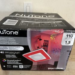 NuTone SPKN110RGBL Sensonic Series 110 CFM Exhaust Fan With Speaker & Bluetooth 