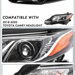 Fits For 2018 2019 2020 2021 2022 2023 Toyota Camry LED Headlight L LE SE Assembly Headlamp Replacement(Left Driver Side)