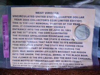 Quarter West Virginia Last minted