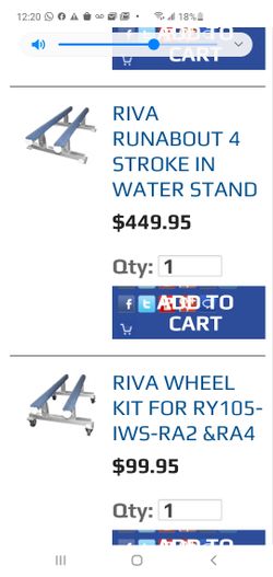 Riva jetski stand with wheels.