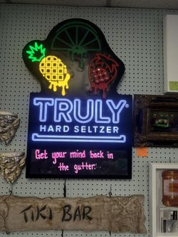 Truly hard seltzer LED sign with fruit and message board 35”