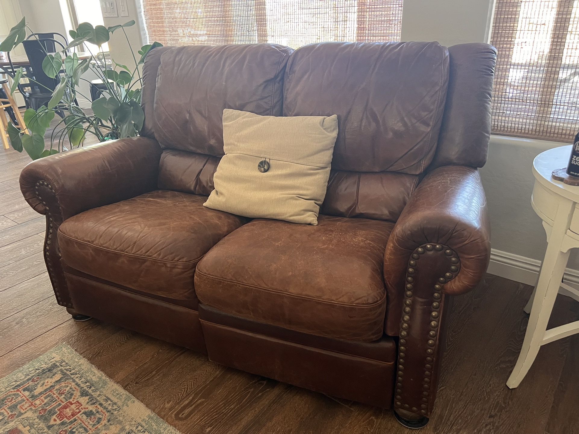Leather Reclining Loveseat