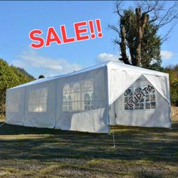 10x30 White Gazebo Wedding Party Tent Canopy With 6 Windows & 2 Sidewalls -8(FOR SALE)