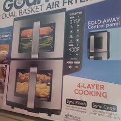 Gourmia 11-QT. Dual Basket Air Fryer with Smart Finish & 4-Layer Cooking
