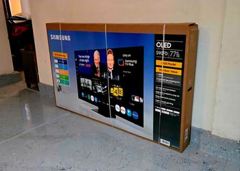 New 77 Inch OLED S90F Samsung Smart TV 4K UHD with 144 Hz refresh rate, new 2025 Model.