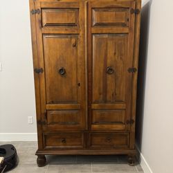 Solid Wood Rustic Armoire 