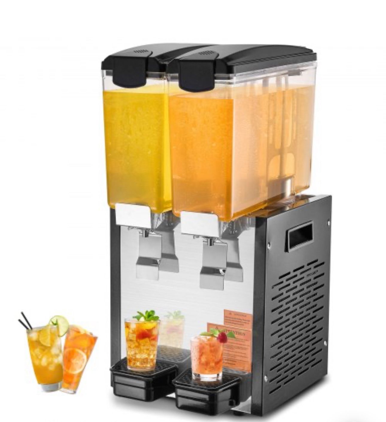 VEVOR Commercial Beverage Dispenser 10L x 2 Tanks Cold Juice Ice Drink Dispenser