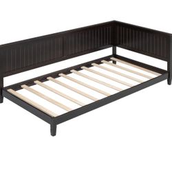 Flieks Twin Size Wood Daybed/Sofa Bed Frame for Boys Girls Kids Toddler, Espresso
