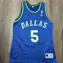 Vintage Champion Dallas Mavericks Jason Kidd Jersey Size 40 Medium. 