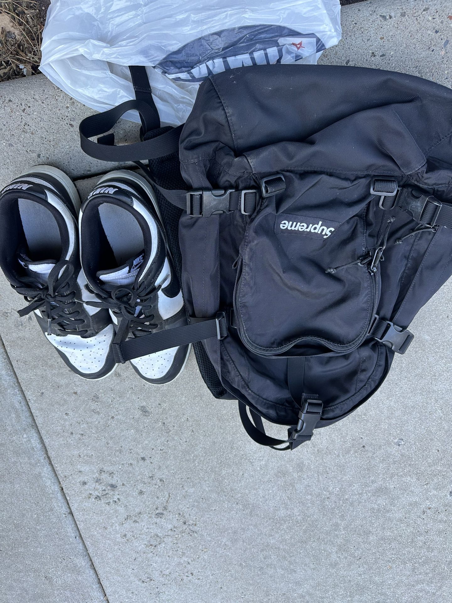 NYC Supreme Backpack and Panda Dunks