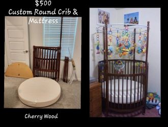Custom Round Crib (Cherry Wood)