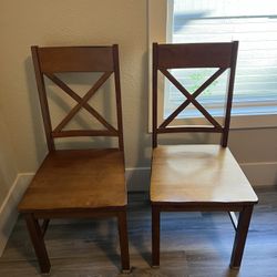 2 wooden chairs